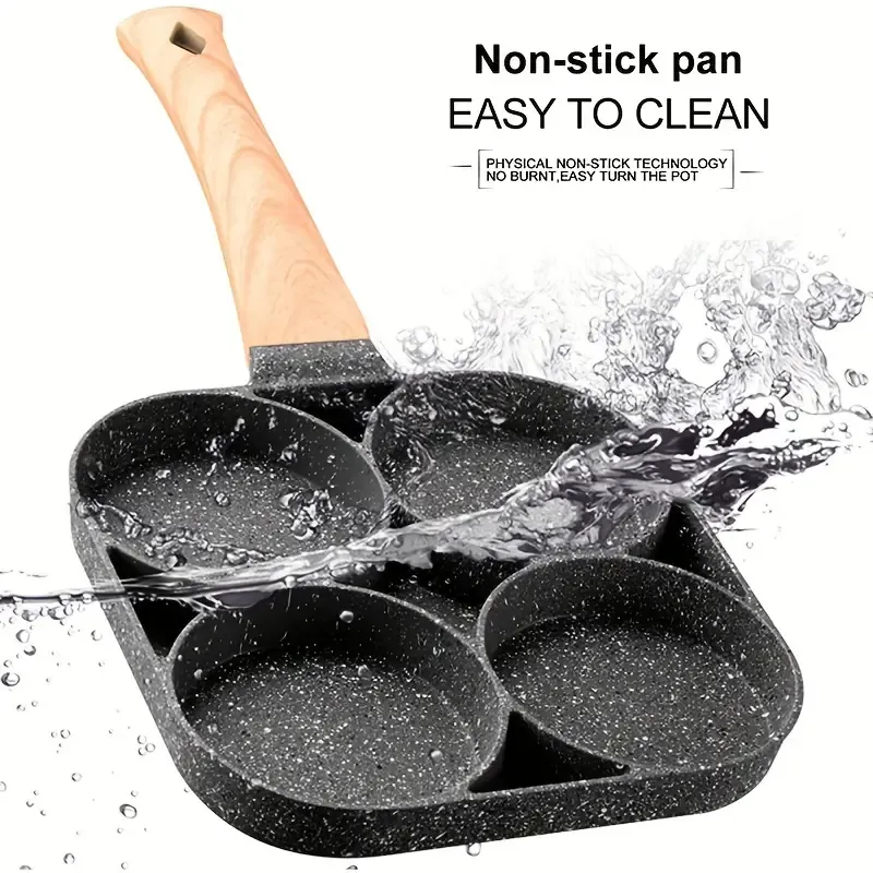 4-Hole Non-Stick Frying Pan Made of Maifan Stone