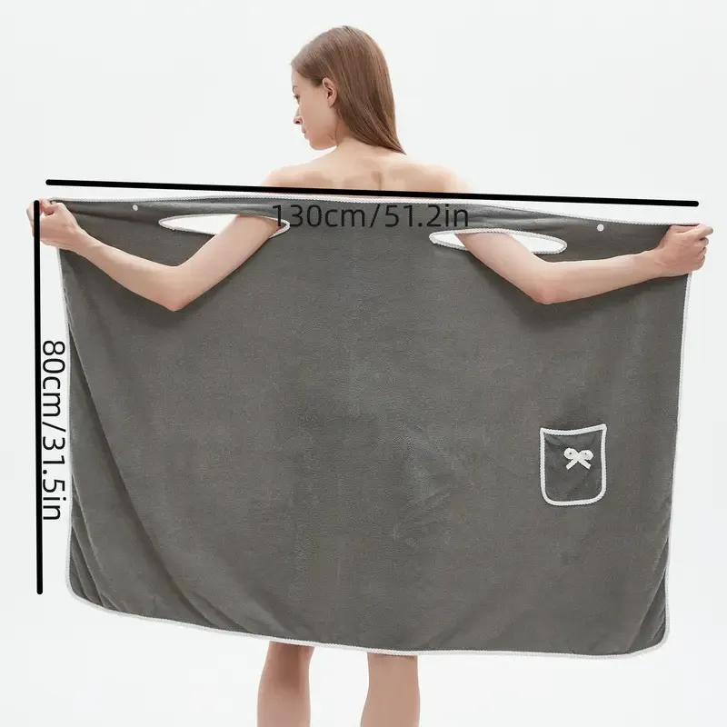 Ultra-Soft Coral Velvet Bath Towel Skirt with Bowknot Design