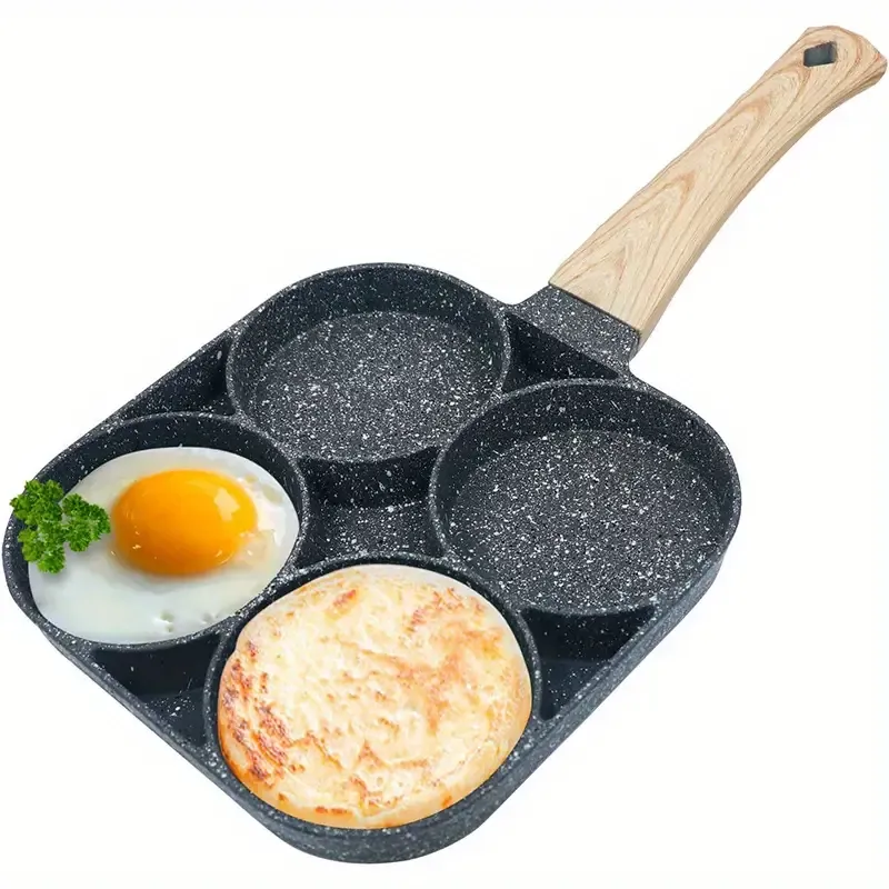 4-Hole Non-Stick Frying Pan Made of Maifan Stone