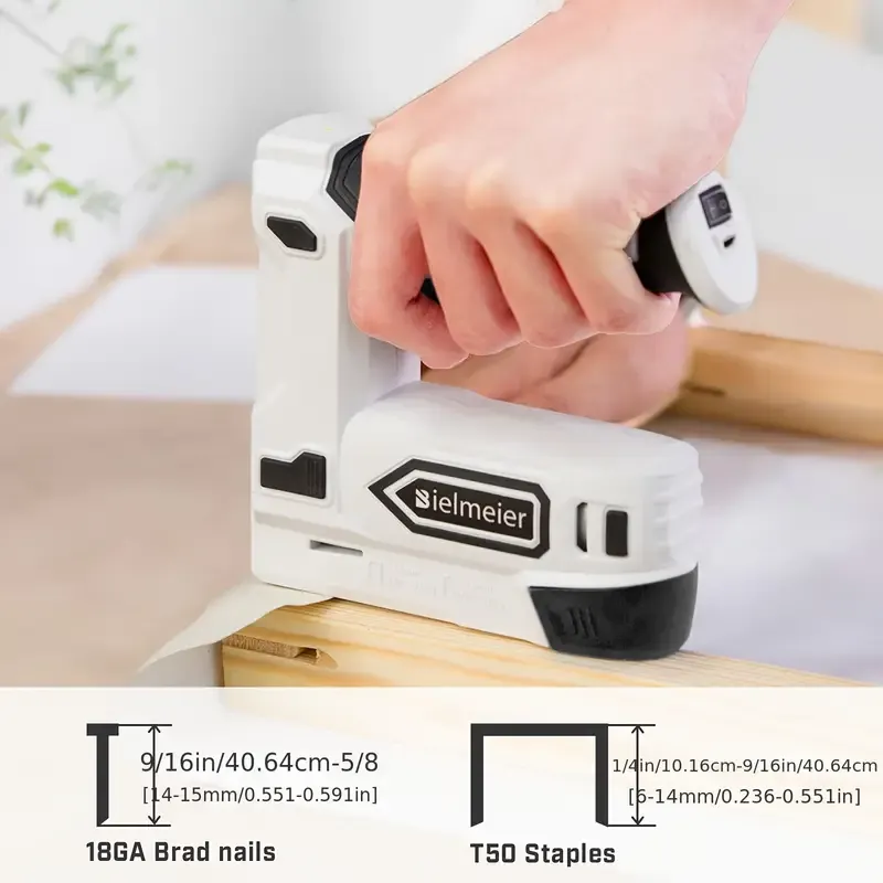 Bielmeier Electric Staple Gun, 2 In 1 Electric Stapler Tacker 4V Cordless Brad Nailer Kit, Battery Powered Nail Gun For Upholstery, Carpentry, DIY With Staple Remover, 1600pcs Staples And Nails