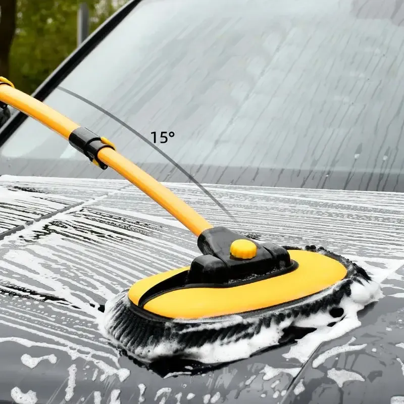 Telescoping Long Handle Microfiber Car Cleaning Brush - Adjustable Length Chenille Broom Auto Accessories