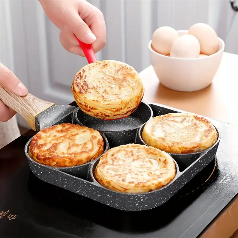 4-Hole Non-Stick Frying Pan Made of Maifan Stone