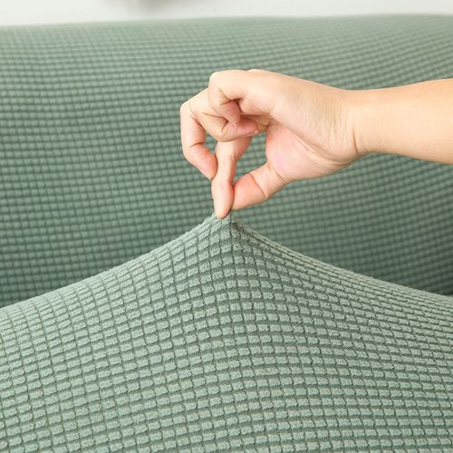 Winter Thicken Spandex Polar Fleece Super Elastic Stretch Sofa Cover Slipcover Couch Living Room  Seater Pillow Case Solid Titanium gourmet 1x Pillowcase