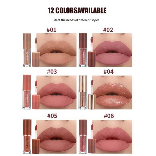 Machislet Lip Gloss Matte Waterproof Lipstick 12 Pieces