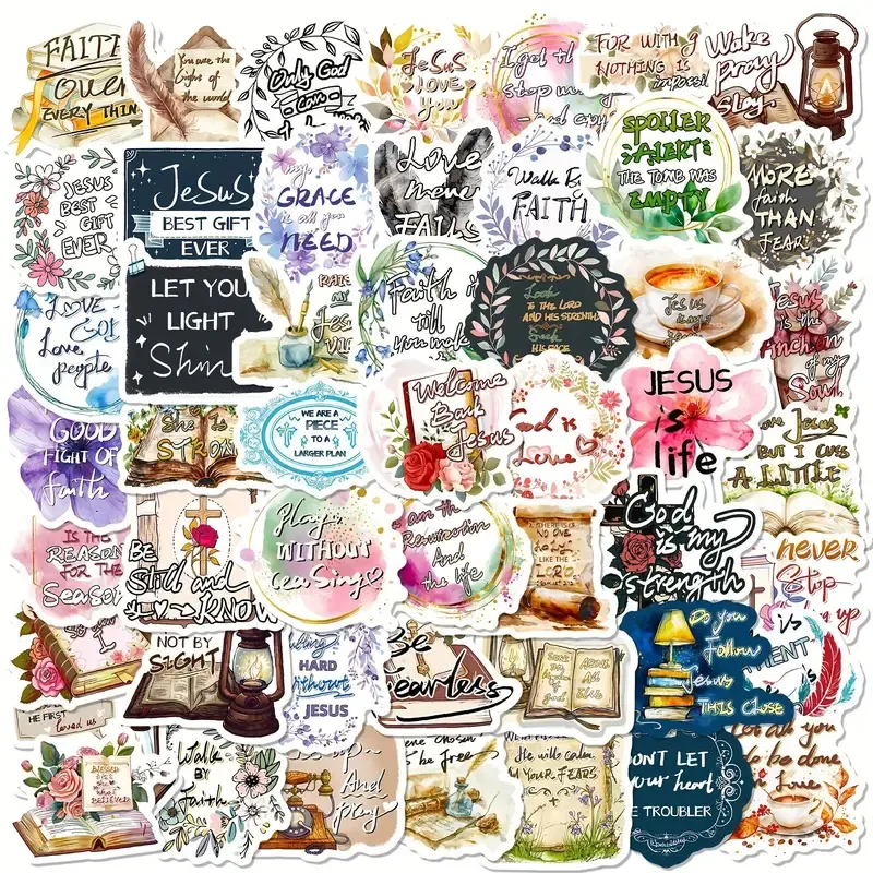 200pcs Jesus Christian Stickers for Journaling Bible Verse Jesus Faith Stickers for Vision Board Aesthetic Christian Gifts for Women Adults Laptop Scrapbook Religious Suppiles