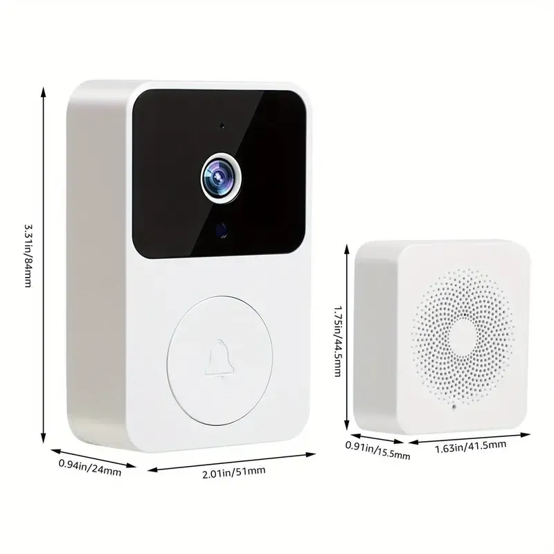 Video Doorbell, Doorbell Camera Wireless Use Two-Way Talk, Wi-Fi, HD, Night Vision, App Remote Control, Easy Installation, HD Cameras for Home Security