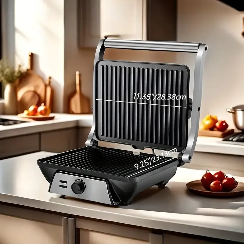 Electric Indoor Grill  SUSTEAS 3 in 1 Electric Indoor Grill & Panini Press