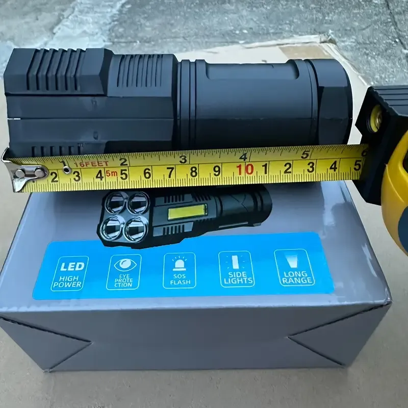 Ultra Bright Quad-core LED Flashlight - Camping Torch Flightlight, USB Rechargeable High Power