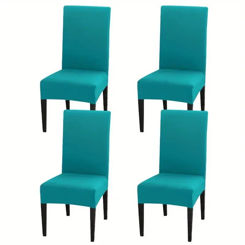 4pcs Set Milk Elastic Home Kitchen Dining Chair Slipcover