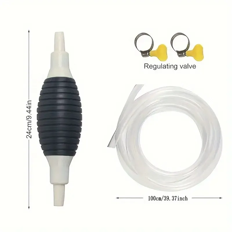 Portable Gasoline Siphon Pump with Durable Rubber Hose