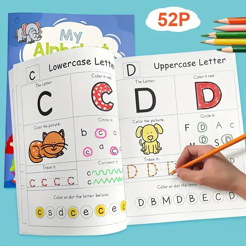 53-Page Comprehensive Alphabet Phonics Workbook - Learn English Language with 26 Letters A-Z, Fun Coloring Activities for Preschool and Kindergarten Learning - Perfect for Early Childhood Education and Language Development