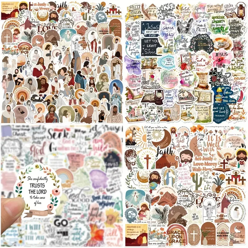 200pcs Jesus Christian Stickers for Journaling Bible Verse Jesus Faith Stickers for Vision Board Aesthetic Christian Gifts for Women Adults Laptop Scrapbook Religious Suppiles