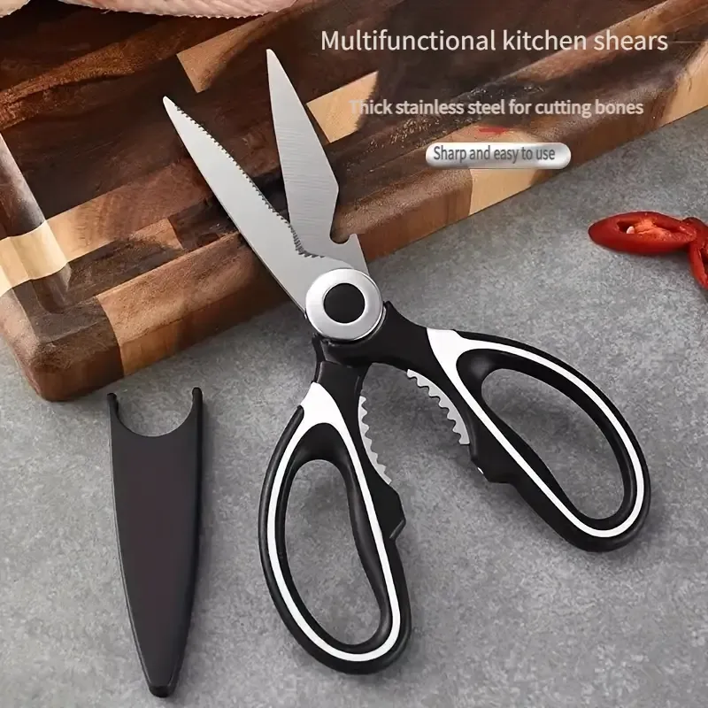 Kitchen Scissors, Poultry Shears, Kitchen Shears, Kitchen Fish Bone Scissors, Multifunctional Stainless Steel Chicken Bone Scissors For Duck Fish, Food Scissors, Kitchen Meat Scissors, Nut Opener, Bottle Opener, Kitchen Accessories