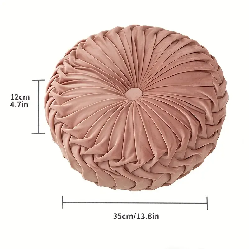 Pumpkin Pillow Solid Color Velvet Pillow Living Room Round Futon Bay Window Cushion Tatami Sofa Pillow Home Decoration