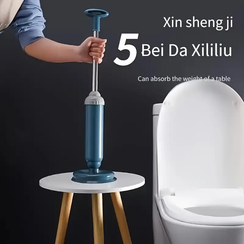 Easy-to-Use Manual Toilet Plunger - Air Pressure Drain Clog Remover, No Batteries Required, Ideal for Home Cleaning