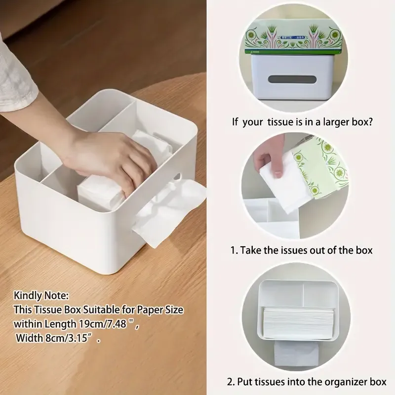 Multifunctional Desktop Storage Box, Remote Control Sundries Storage Rack, Tissue Box, Drawer Paper Box, Desk Storage Organization