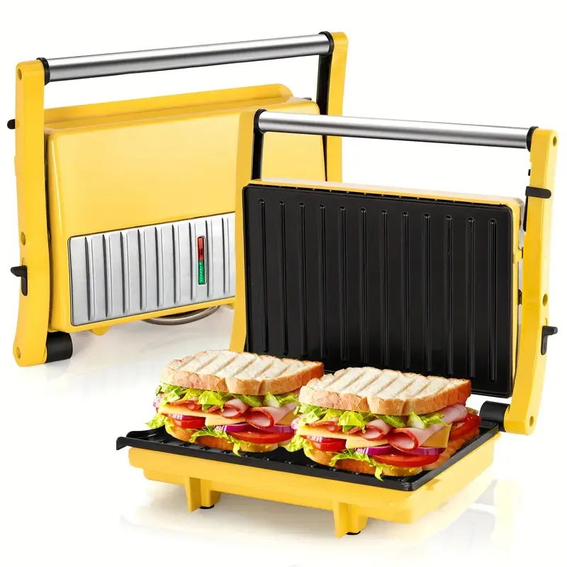 Electric Indoor Grill  SUSTEAS 3 in 1 Electric Indoor Grill & Panini Press