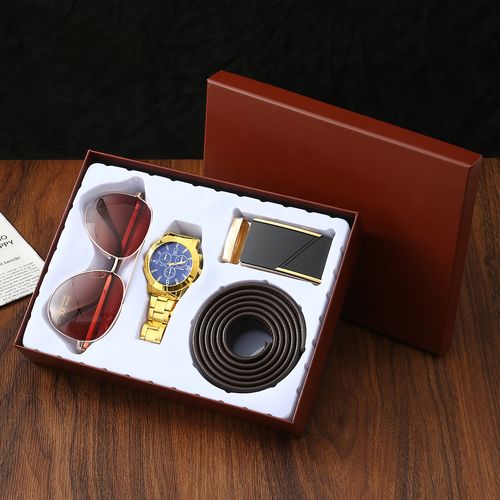 Relógios, cintos, óculos de sol presentes de negócios 4 PCS set