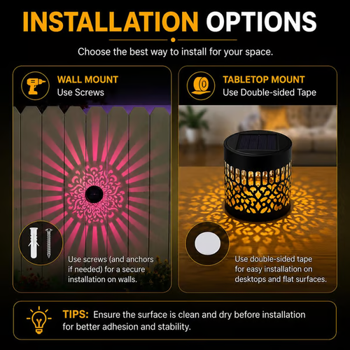 Solar Mandala Projection Wall Lights