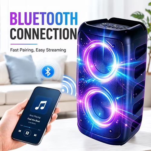 PORTABLE HIGH POWER Wireless 5.3 PARTY BOX LOUDESTEAKER, RGB RHYTHM LIGHTS, TWS WIRELESS STEREO, KARAOKE LOUDESTEAKER mit MIKROFON, SUPPORT USB TF KARTEN FM RADIO HEAVY BASS OUTDOOR LOUDESTEAKER
