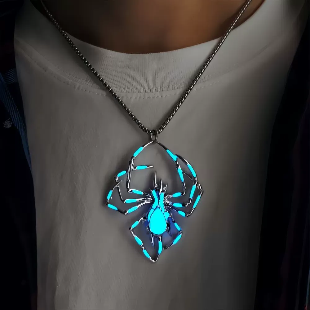 Halloween Creative Luminous Spider Necklace