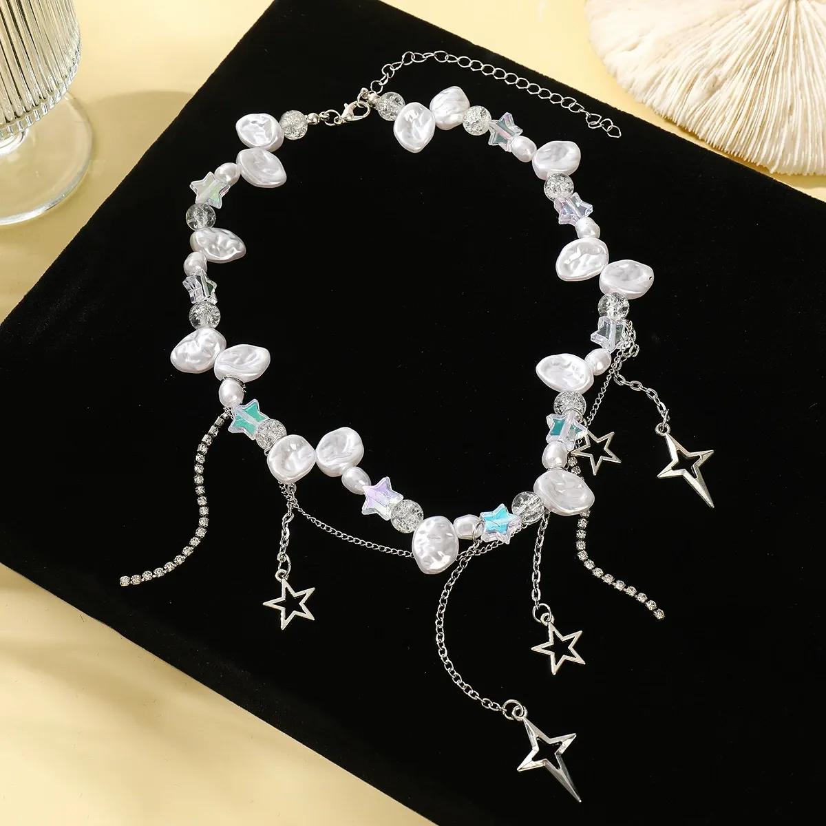 Pearl necklace, new fashion stacking temperament clavicle chain