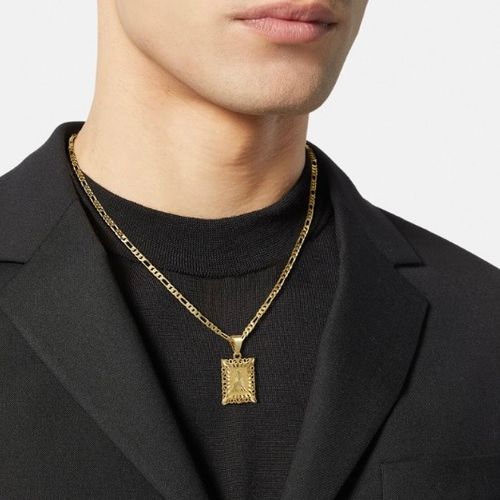 Popular letter necklace, square gold-plated NK necklace