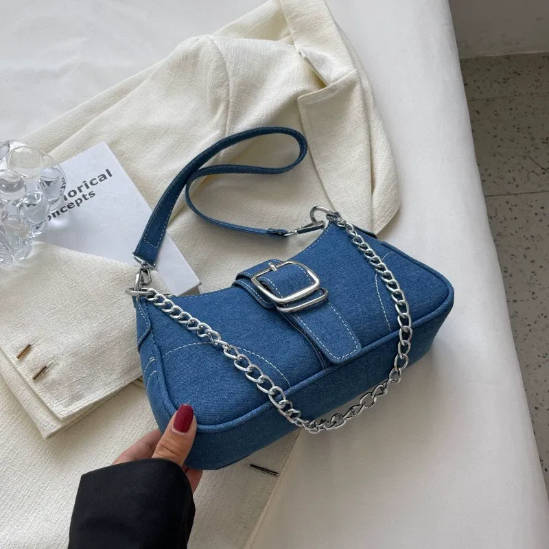 High-grade canvas small bag for women Summer fashion chain messenger bag shoulder underarm bag