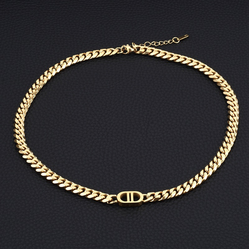 Stainless Steel Jewelry Titanium Steel Double D Clavicle Chain Unisex