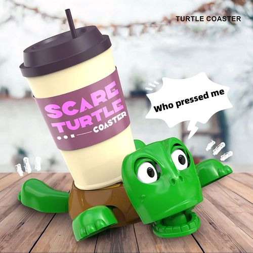 Hot-Selling King Eight Turtle Coaster Funny Plastic Squeeze Toy with Pressing Staring Eyes
