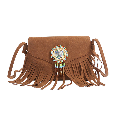 2025 new tassel bag retro literary women's bag trendy shoulder messenger bag