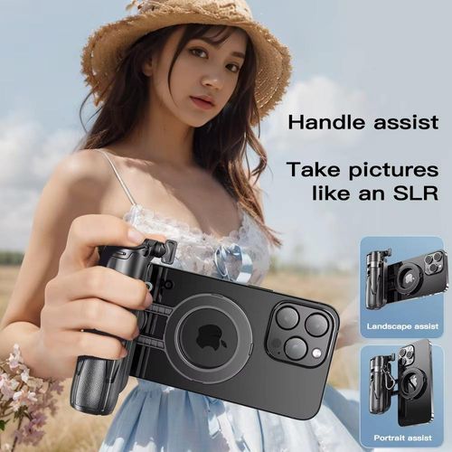 Portable Mini Magnetic Selfie Stick with Remote Control Extendable Handheld Cell Phone Tripod Stand for Video Vlog Recording