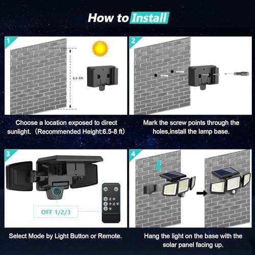 New smart sensor outdoor solar garden lights, wall lights for doorways and gardens, waterproof and energy-saving.