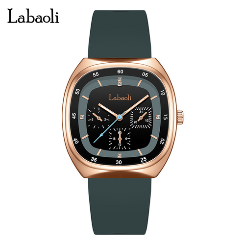 New Labaoli women's watch with silicone strap, large and waterproof watch