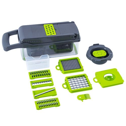 Vegetable chopper with several different attachments to make meal prep easy breezy