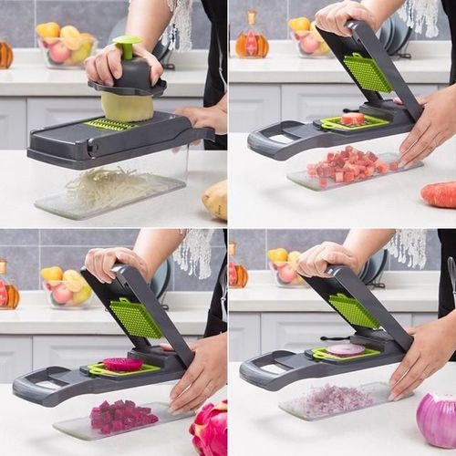 Vegetable chopper with several different attachments to make meal prep easy breezy