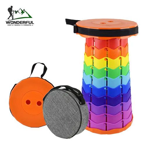 Outdoor Plastic Portable Modern Telescopic Stools Retractable Height Adjustable Stool