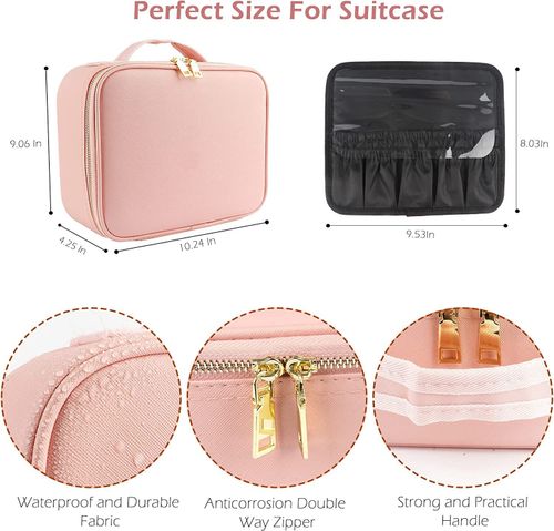 LED Makeup box Large Capacity Portable Travel Makeup Storage Bag Fashion Cosmetic Box  Makeup Bag with Led Mirror