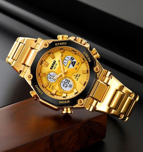 SKMEI 2210 Gold Wrist Watches for Men Digital Original Watch Digital Minimalist