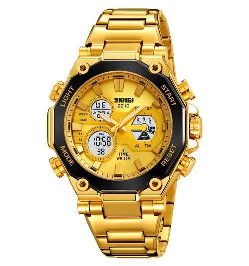 SKMEI 2210 Gold Wrist Watches for Men Digital Original Watch Digital Minimalist