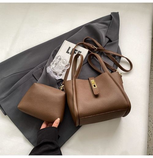 Women's High-End Retro Bucket Bag Casual Crossbody Bag Open Closure Polyester Lining for Beach Use Vegetable Basket Handbag