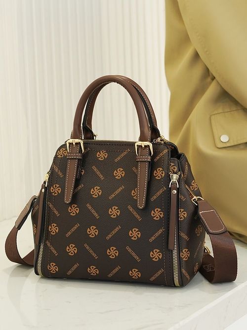 High-end ladies handbags, old flower shoulder messenger bag, small square bag