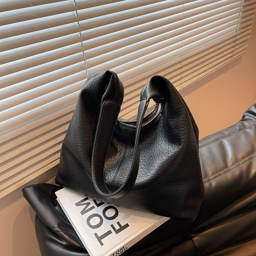 Large Capacity Soft Leather Underarm Single Shoulder Bucket Women's Commuting Tote Bag Lady Designer Purses