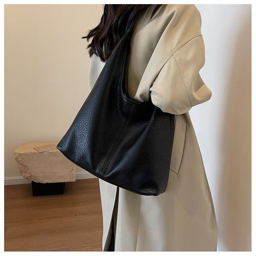 Large Capacity Soft Leather Underarm Single Shoulder Bucket Women's Commuting Tote Bag Lady Designer Purses
