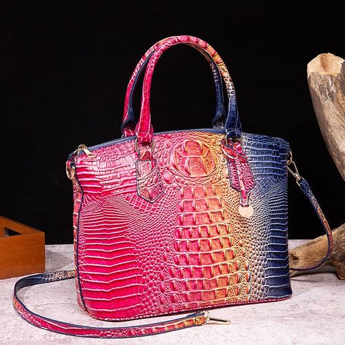MU Retro Fashion Luxury Ladies Handbags Stylish Women Tote Bag Unique Design Crocodile Patternnote Hand Bag Purse