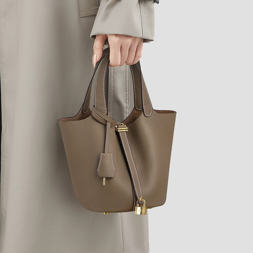 Hot sale basket handbag women's bag 2025 summer new imported TOGO cowhide bag women's bucket bag