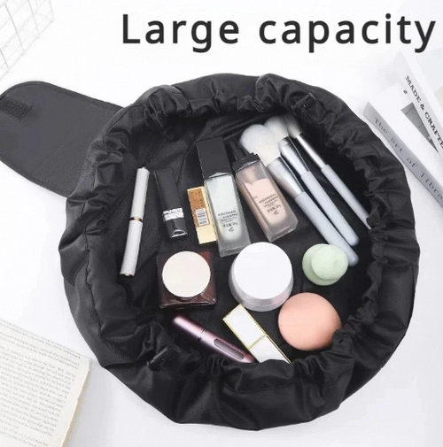 Lightweight Lazy Drawstring Make up Bag Portable Large Travel Cosmetic Bag