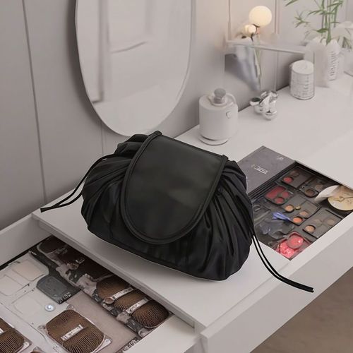 Lightweight Lazy Drawstring Make up Bag Portable Large Travel Cosmetic Bag