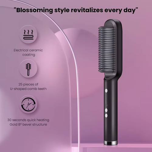 High Quality Electric Straighten Hair Brush Professional Curler Straightener Comb Fashion Fast Heating Ceramic Hair Straightener