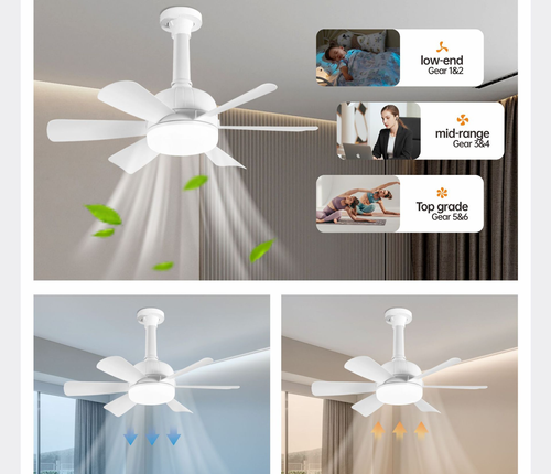 Screw-type lamp holder fan household silent fan chandelier easy to install remote control ceiling fan light electric fan light fan light（ Delivery in 3 days ）